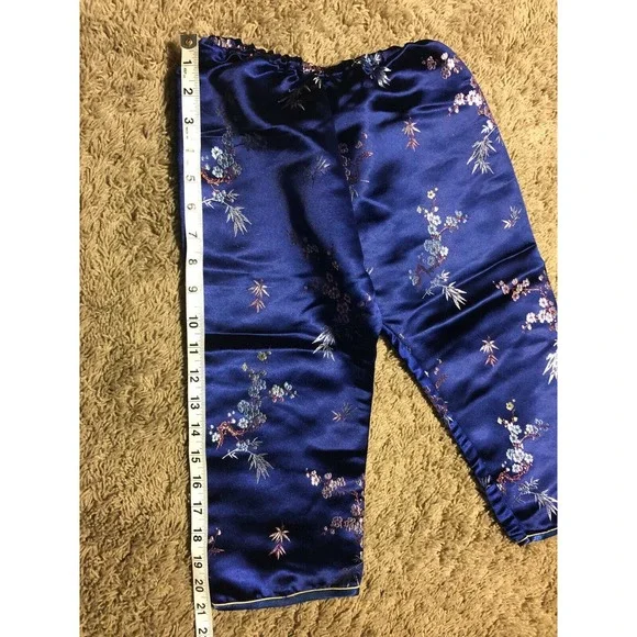 Authentic SOLZ SQUIRREL size 6 Girls Top/Pants BLUE SATIN Oriental Asian SET Z21 - Picture 10 of 12